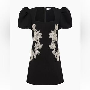 Rebecca Vallance Ginevra Beaded Floral Minidress